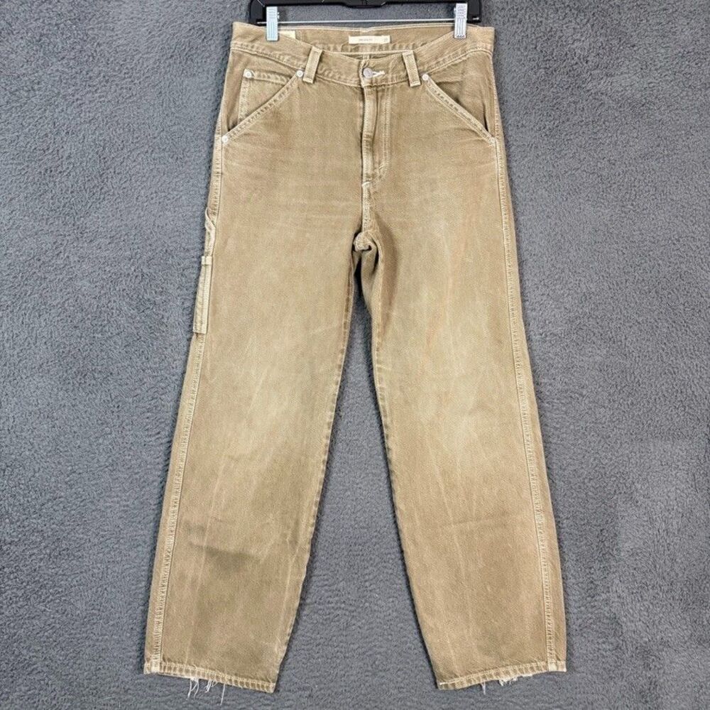 Levis Jeans Womens 27 Brown Dad Utility Carpenter Relaxed Fit Premium Denim